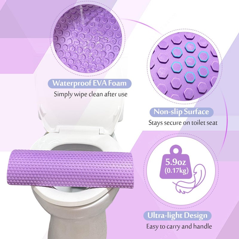 AOSSA BBL Pillow Toilet Riser, Toilet Seat Cushion for Brazilian Butt Lift Recovery, Toilet Riser Butt Pillows for Sitting Booty Pillow, BBL Post Surgery Foam Chair Seat Support Pad (Purple) - Image 4